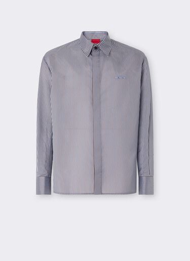 Camisa de barré con mezcla de seda y bordado Ferrari Camisa de barré con mezcla de seda y bordado Powder Blue CWMSH0021WPL0012f