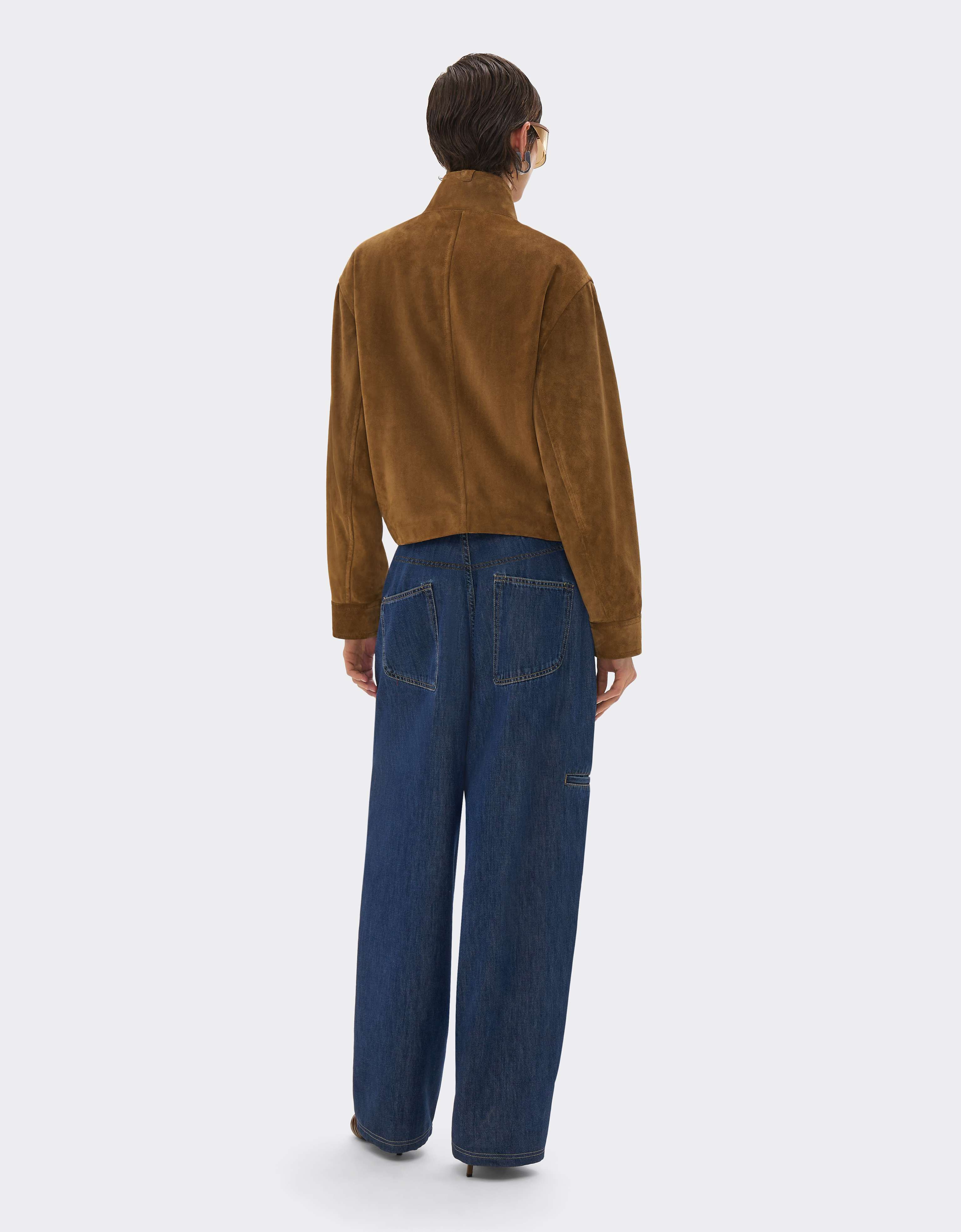 Cazadora de ante con hombros oversize Ferrari Cazadora de ante con hombros oversize Caffè CLWOU0011LCK0003f