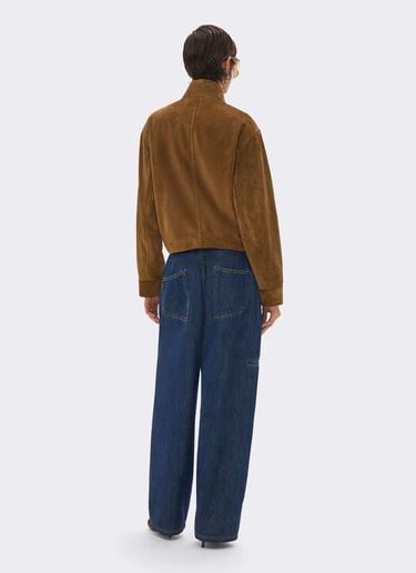 Cazadora de ante con hombros oversize Ferrari Cazadora de ante con hombros oversize Caffè CLWOU0011LCK0003f