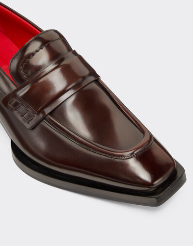 Ferrari Handcrafted loafers in brushed leather Brown 22013f
