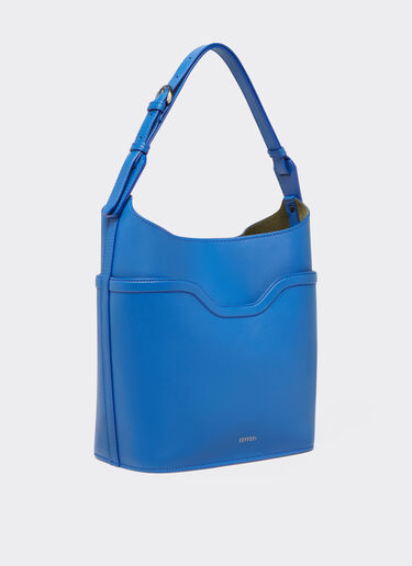 Ferrari Bucket bag in tumbled leather Klein Blue 21986f