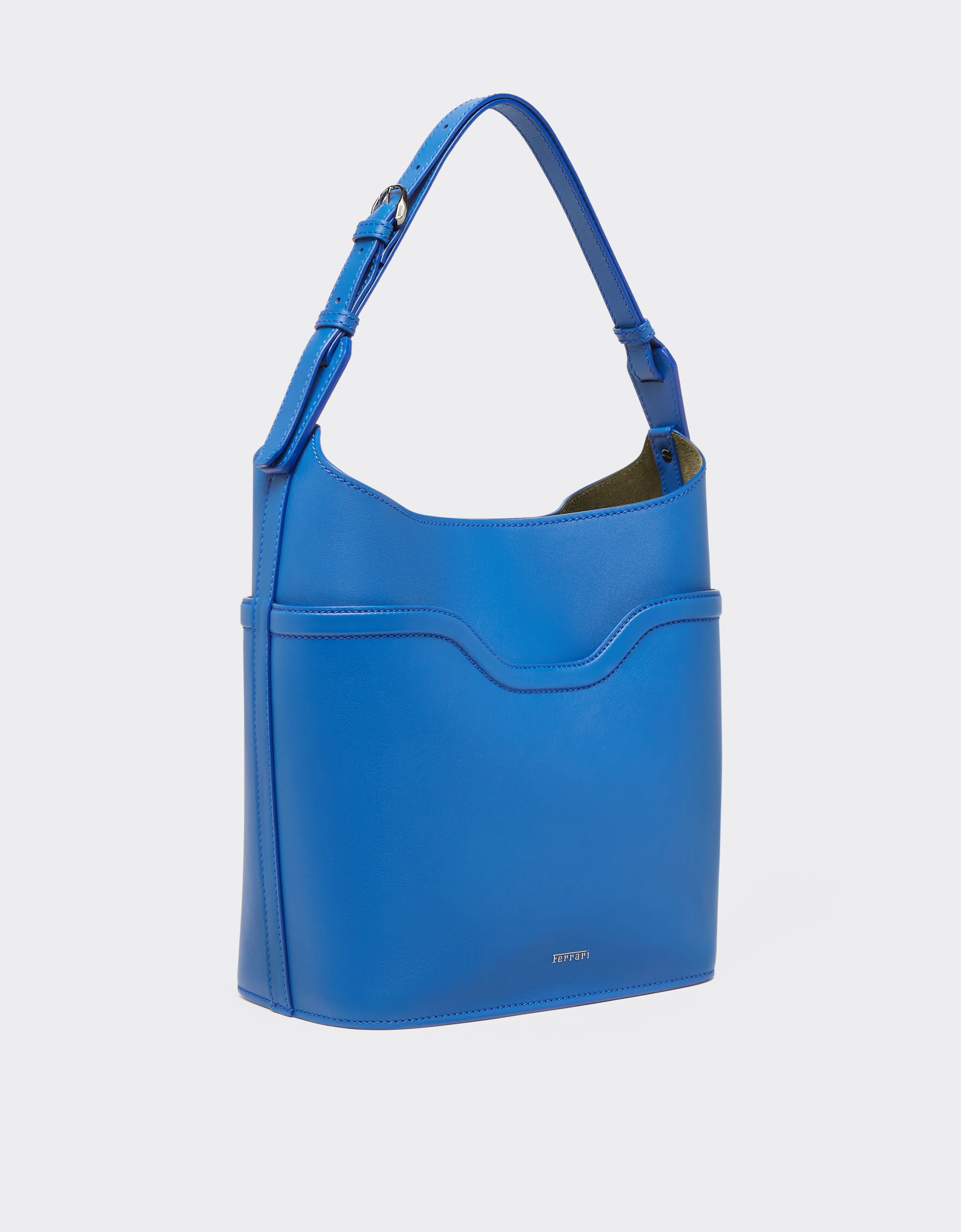 Ferrari Bucket bag in tumbled leather Klein Blue 21986f