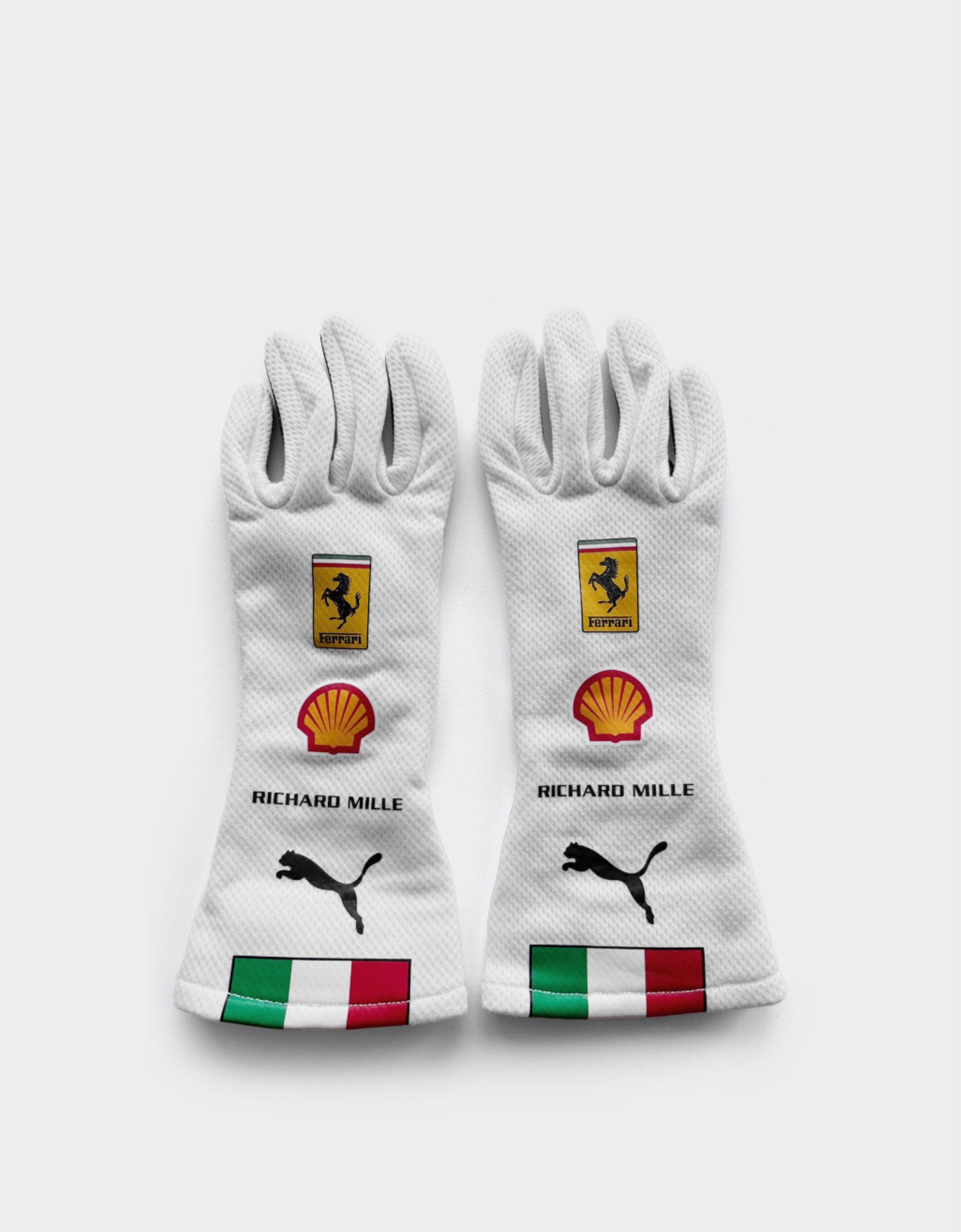 Ferrari Puma for Scuderia Ferrari HP Charles Leclerc Monza 2025 racing gloves Optical White LA0CKf