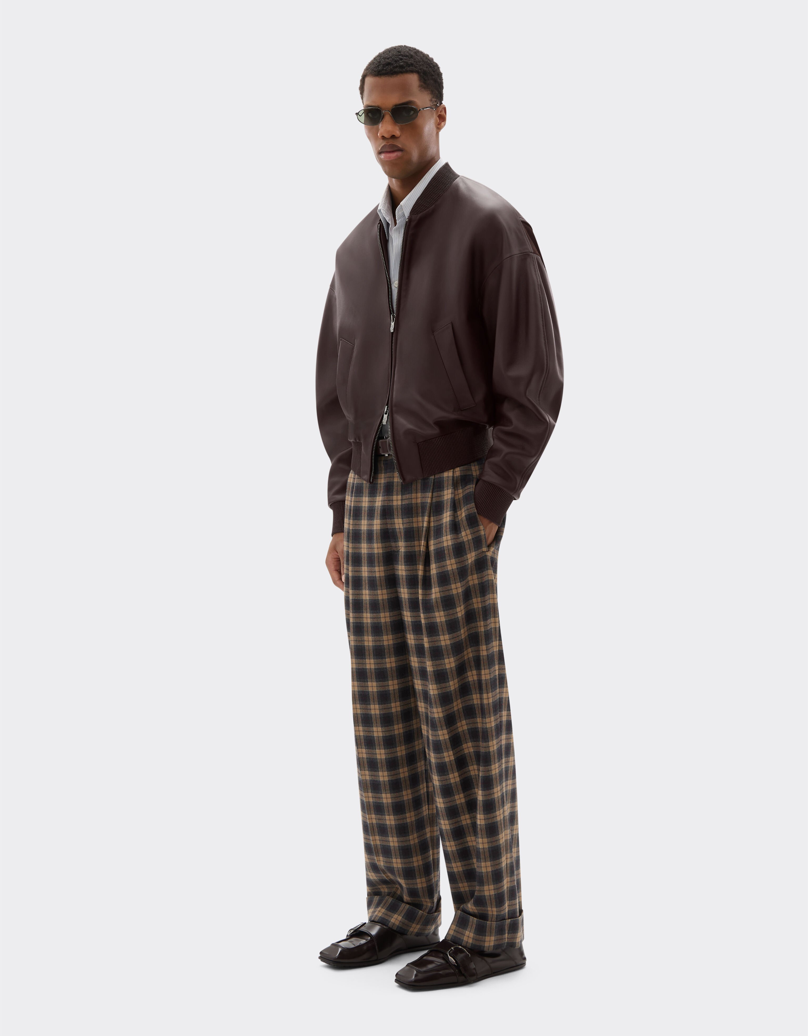Ferrari Bomber jacket in nappa and suede Espresso 22658f