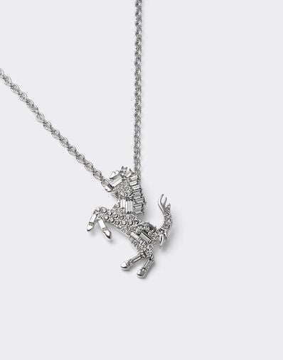 Ferrari Prancing Horse Rhinestone Necklace Antracite CGWNK0005JU00005f