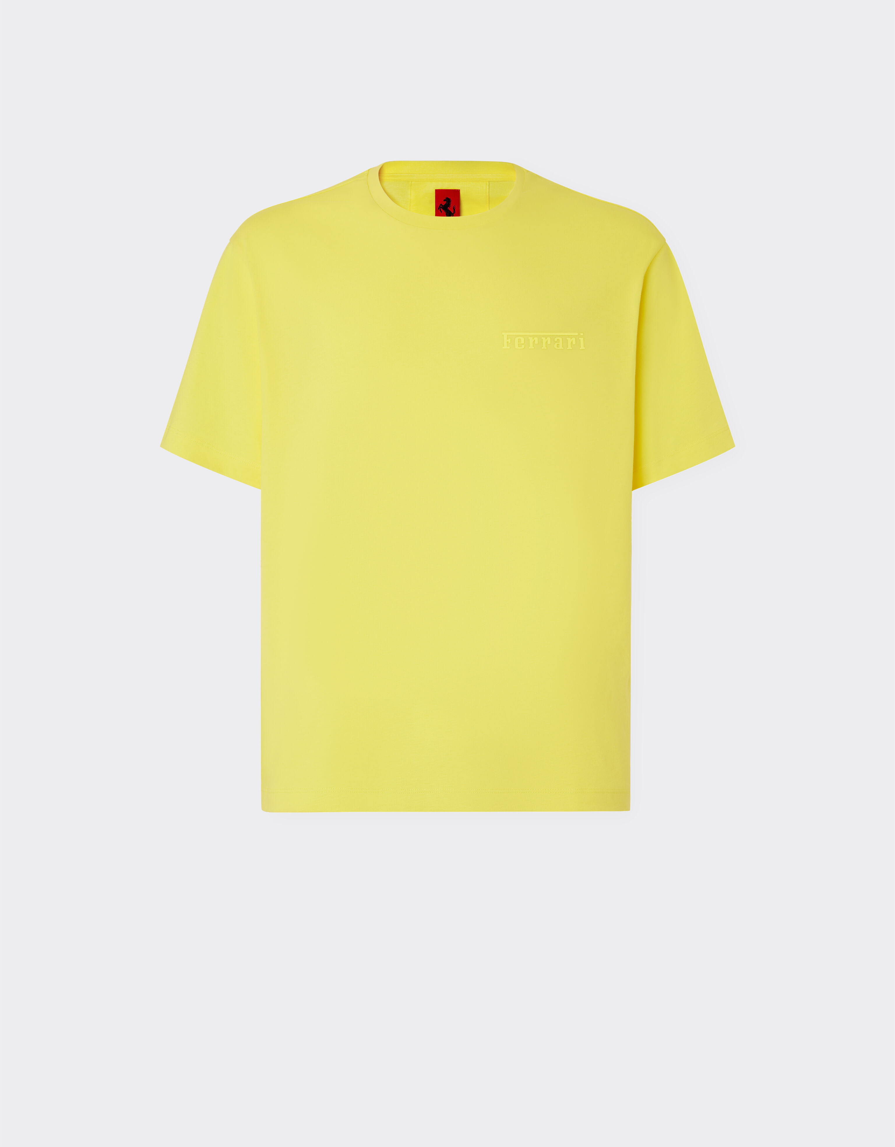 Ferrari Cotton T-shirt with Ferrari logo Giallo Modena 48114f