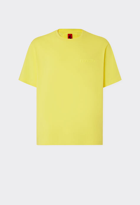 Ferrari T-Shirt aus Baumwolle mit Ferrari-Maxilogo Pastellblau 48300f
