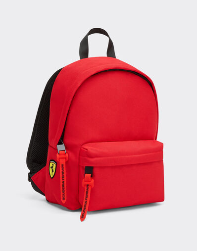 Ferrari Mini technical fabric backpack with Ferrari Scudetto kids Rosso SBNBP0003HMM0017f