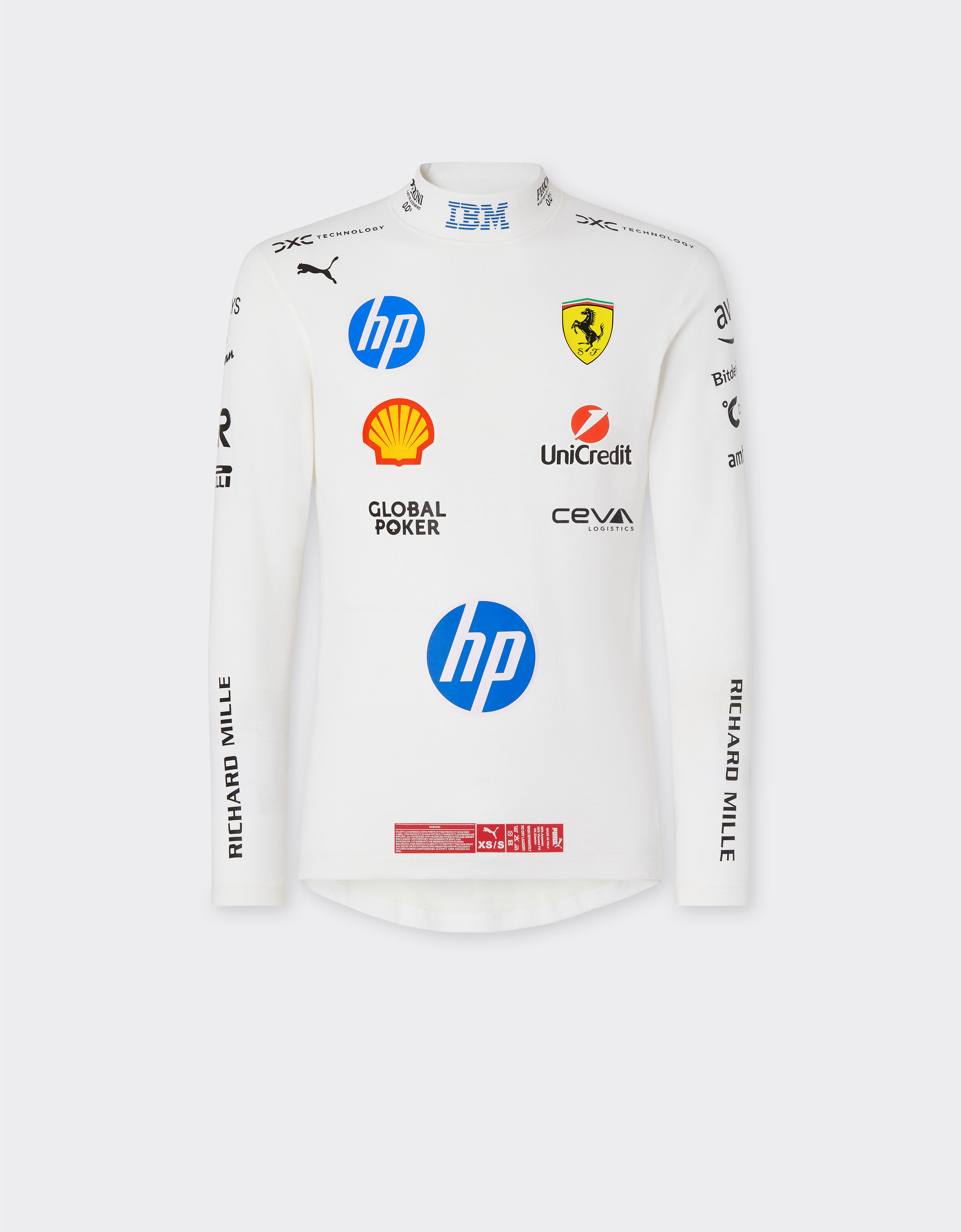 Ferrari Puma for Scuderia Ferrari Charles Leclerc racing undersuit Optical White LA08Yf