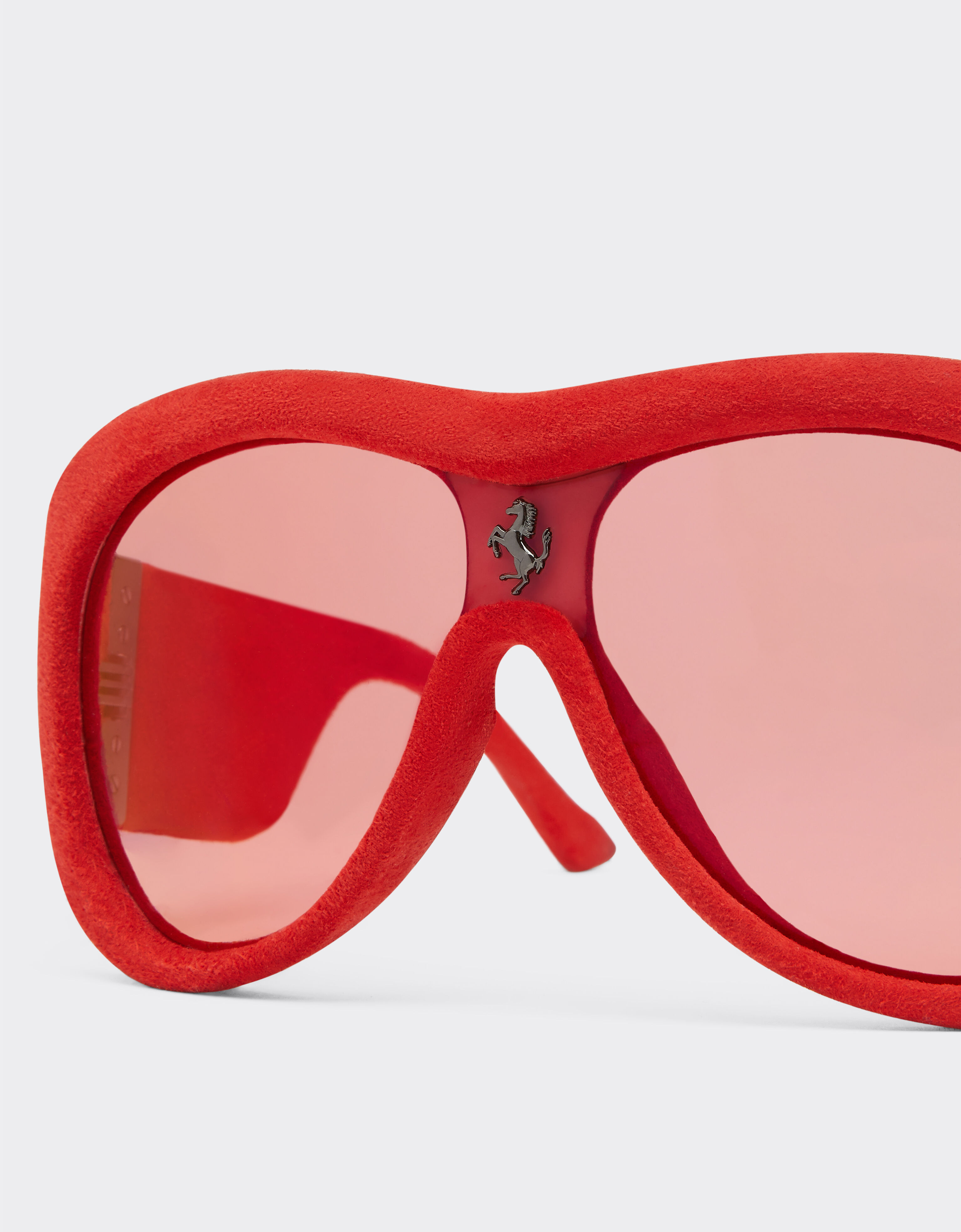 Ferrari Limited Edition Ferrari red leather covered sunglasses with red mirror lens Red F1244f