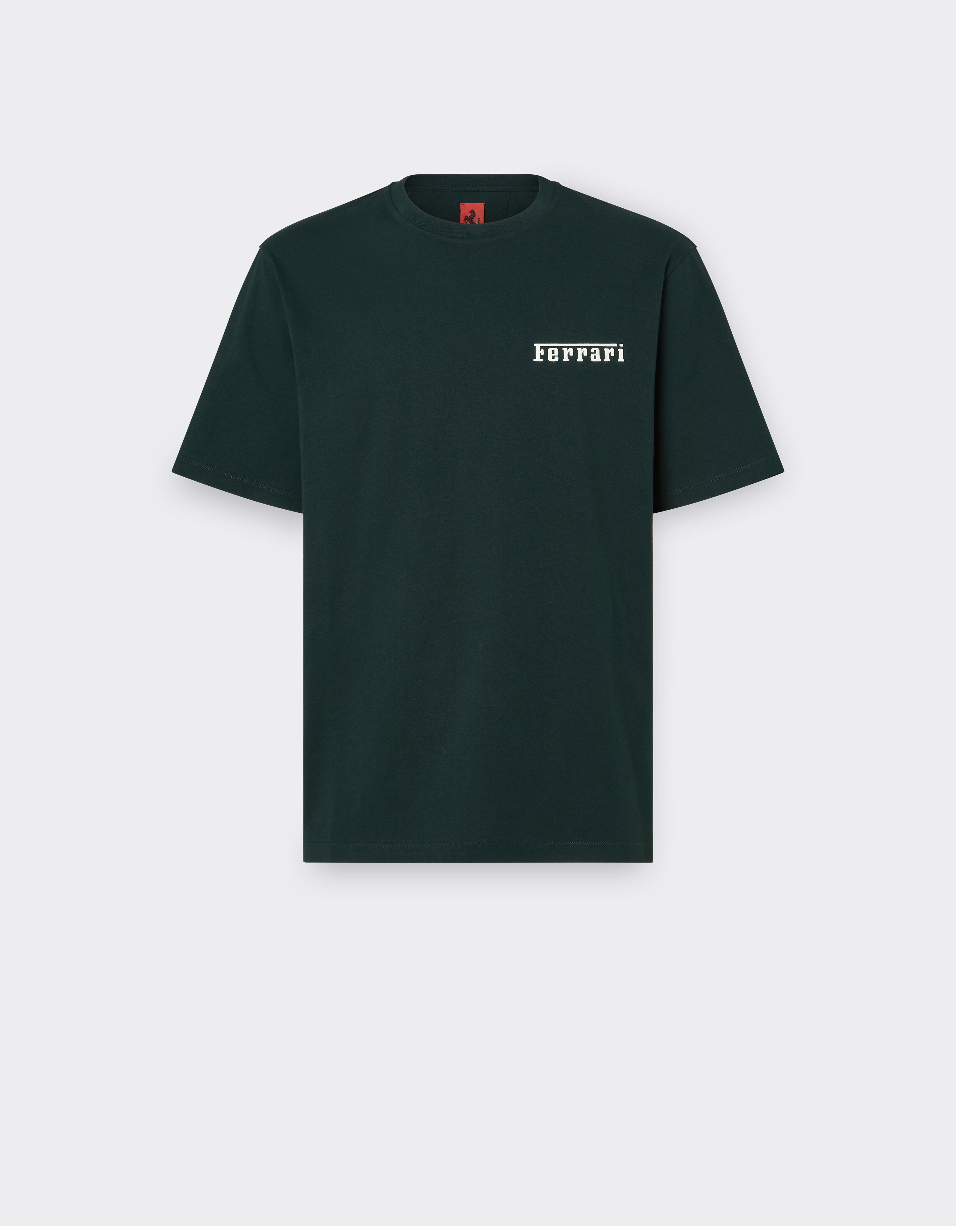 Ferrari T-shirt in cotone con logo Ferrari Verde Militare 21163f