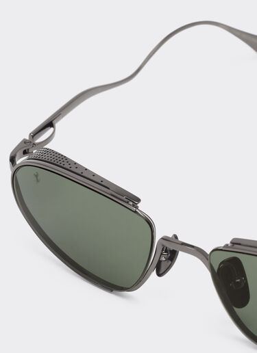 Ferrari Ferrari sunglasses in gunmetal grey titanium with green lenses Ingrid LA02Tf