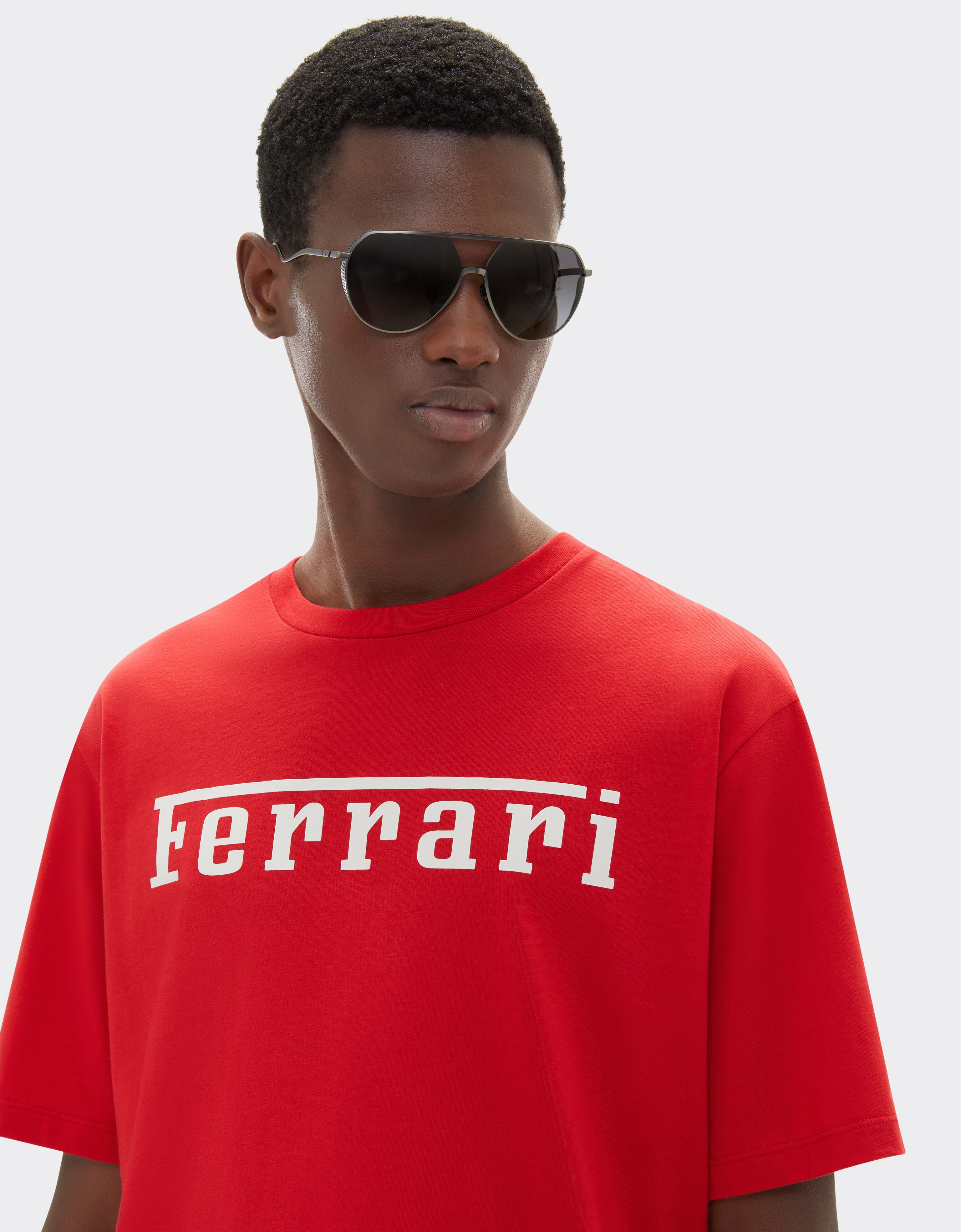 Ferrari T-shirt in cotone con logo Ferrari Rosso Corsa 21179f