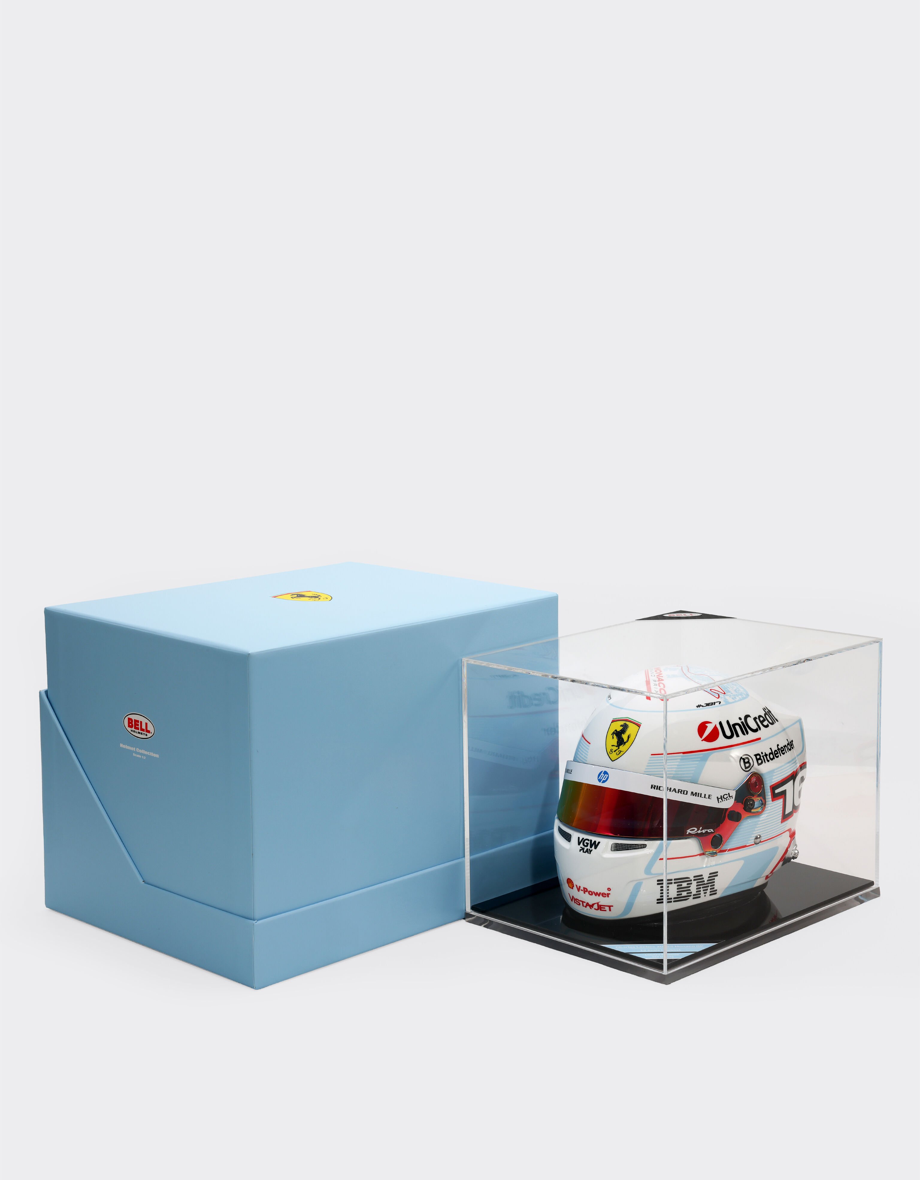 Ferrari Mini casco Charles Leclerc Monaco Special Edition 2025 in scala 1:2 MULTICOLORE LA07Uf