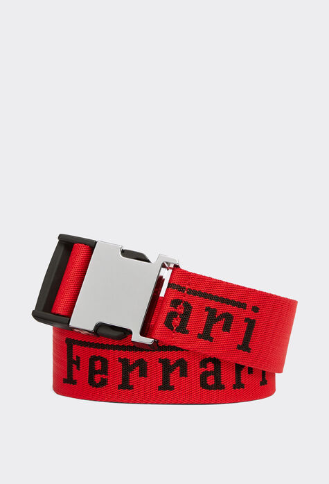 Ferrari Jacquard belt with Ferrari logo Rosso Dino 48115f
