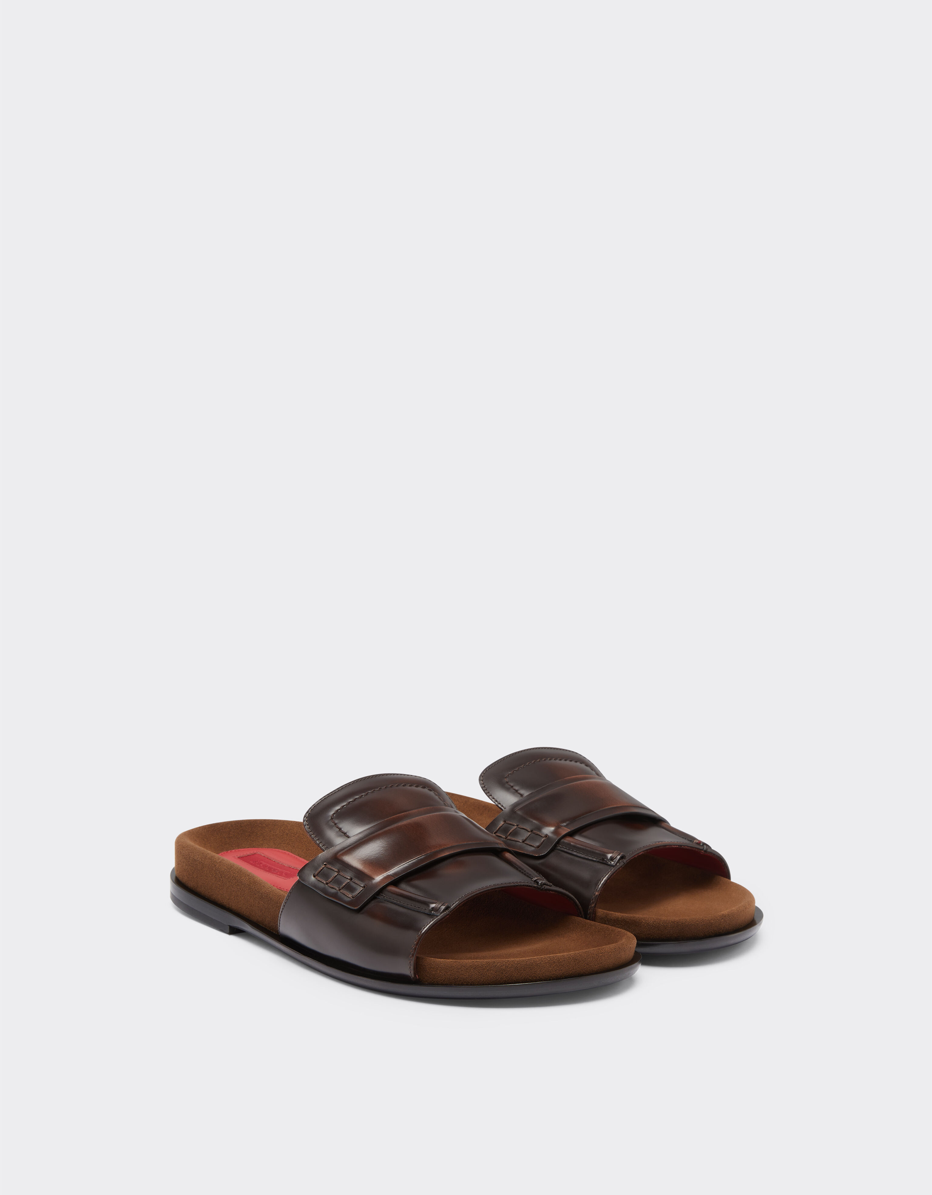 Ferrari Slide loafers in brushed leather Brown 22017f
