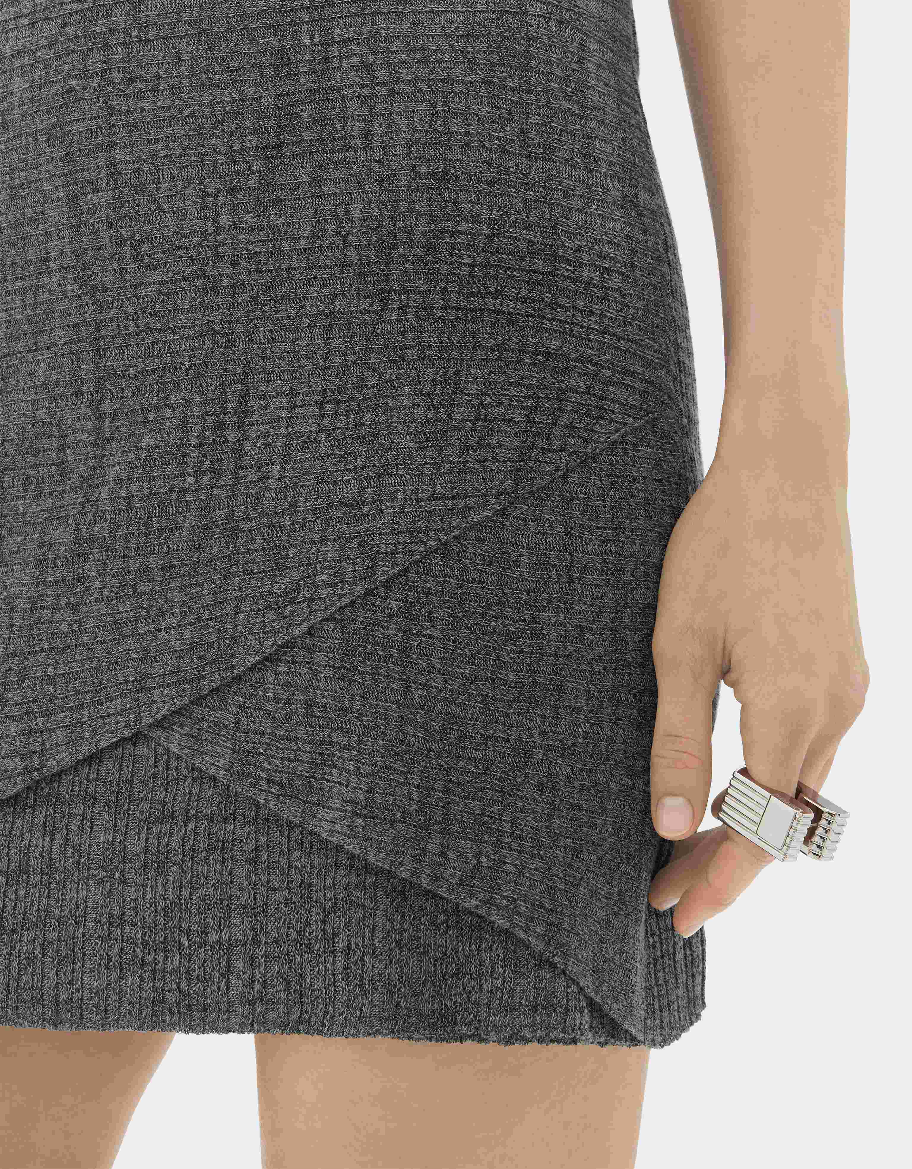 Minifalda de mezcla de lino Ferrari Minifalda de mezcla de lino Grey CKWSK0007KLI0005f