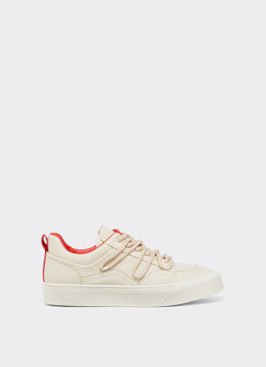 Ferrari Zapatillas de piel granulada Ecru 22036f