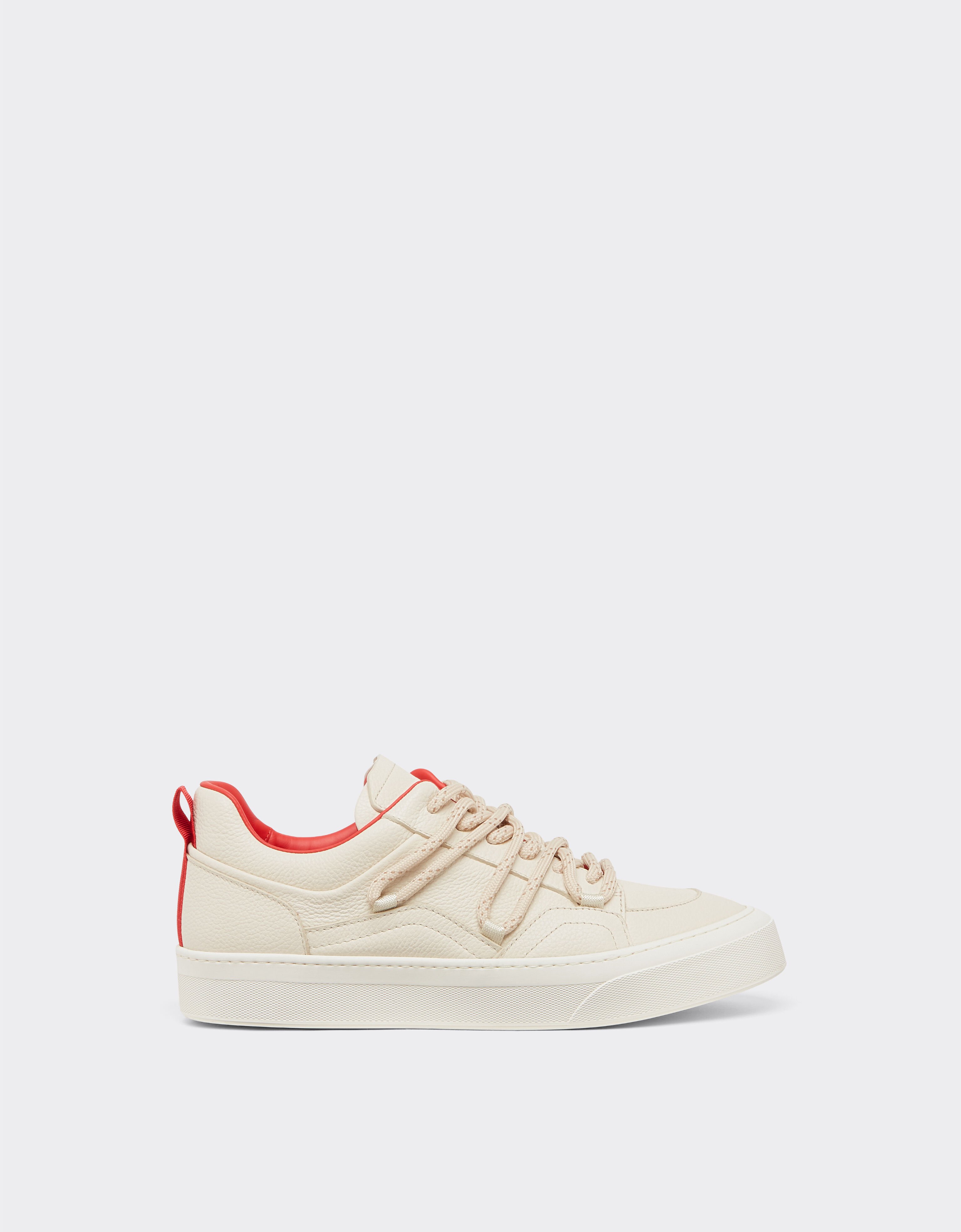 Ferrari Zapatillas de piel granulada Ecru 22036f