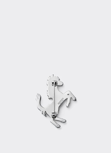 Ferrari Small Prancing Horse Brooch with Rhinestones Silver CGWSP0002JU00005f