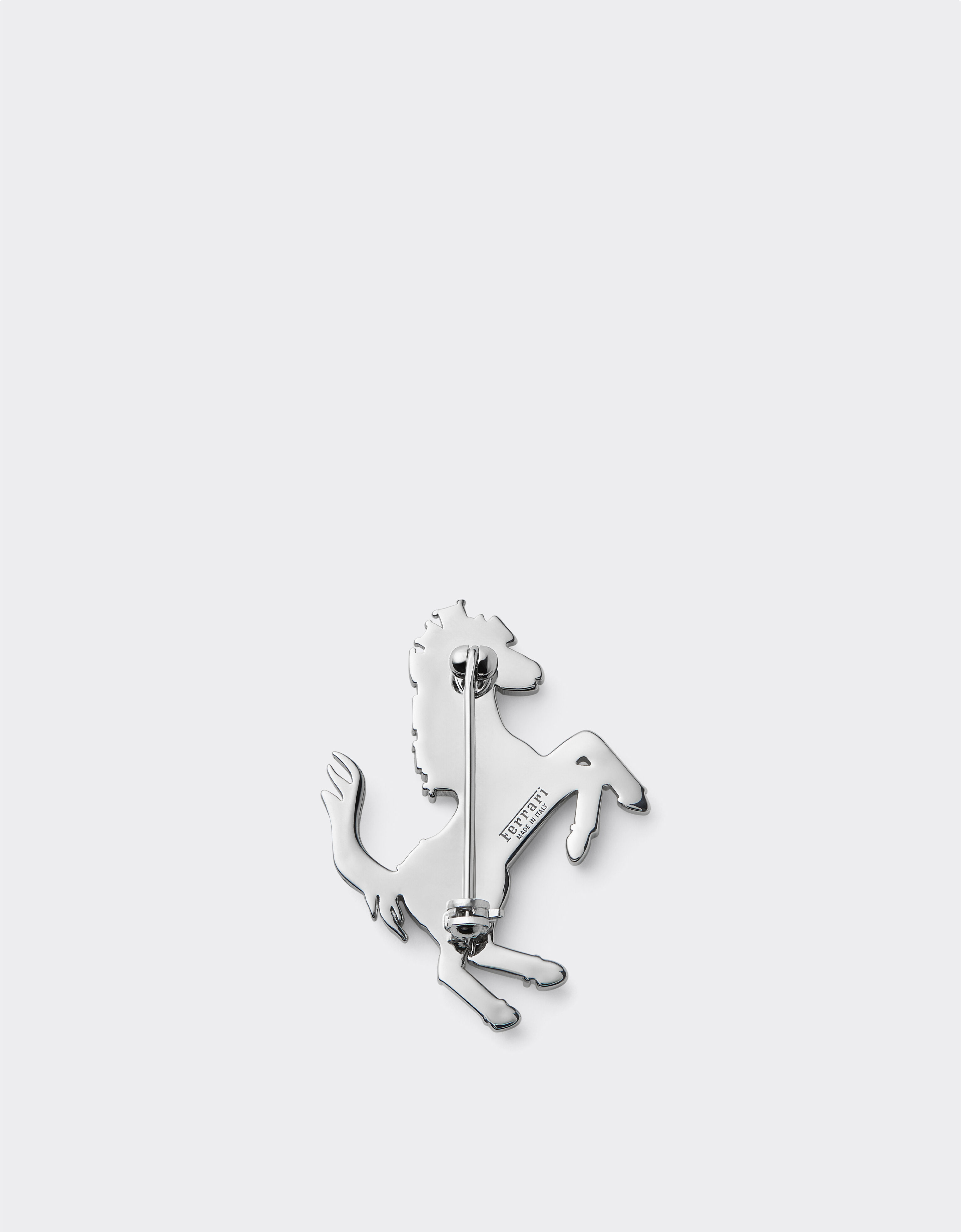 Ferrari Small Prancing Horse Brooch with Rhinestones Silver CGWSP0002JU00005f