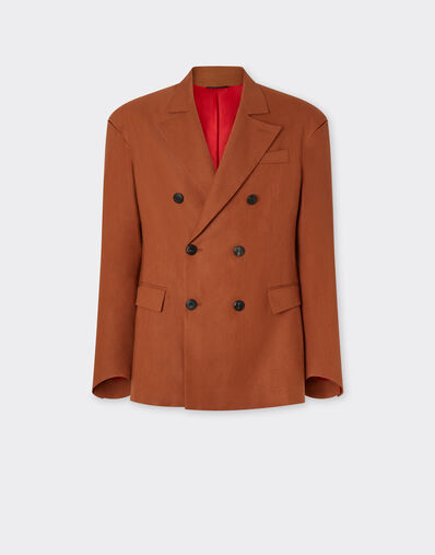 Ferrari Blazer in linen and viscose gabardine Tabacco 22088f