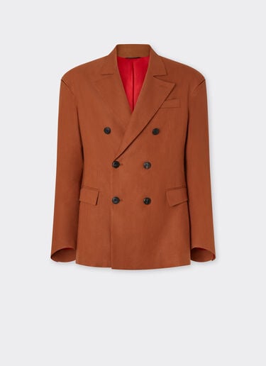 Blazer in linen and viscose gabardine Ferrari Blazer in linen and viscose gabardine Tabacco 22088f