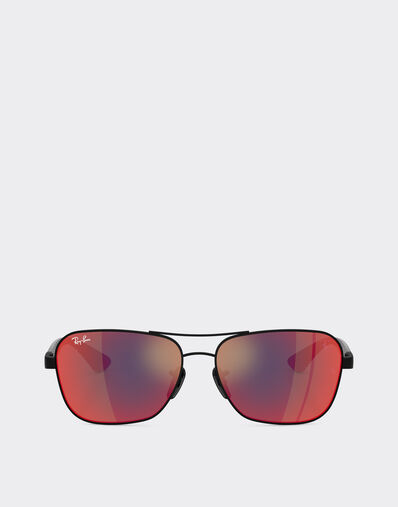 Ferrari Ray-Ban for Scuderia Ferrari RB8336M in matt black metal and dark carbon fibre with blue/red mirror dark grey lenses Black LA01Kf