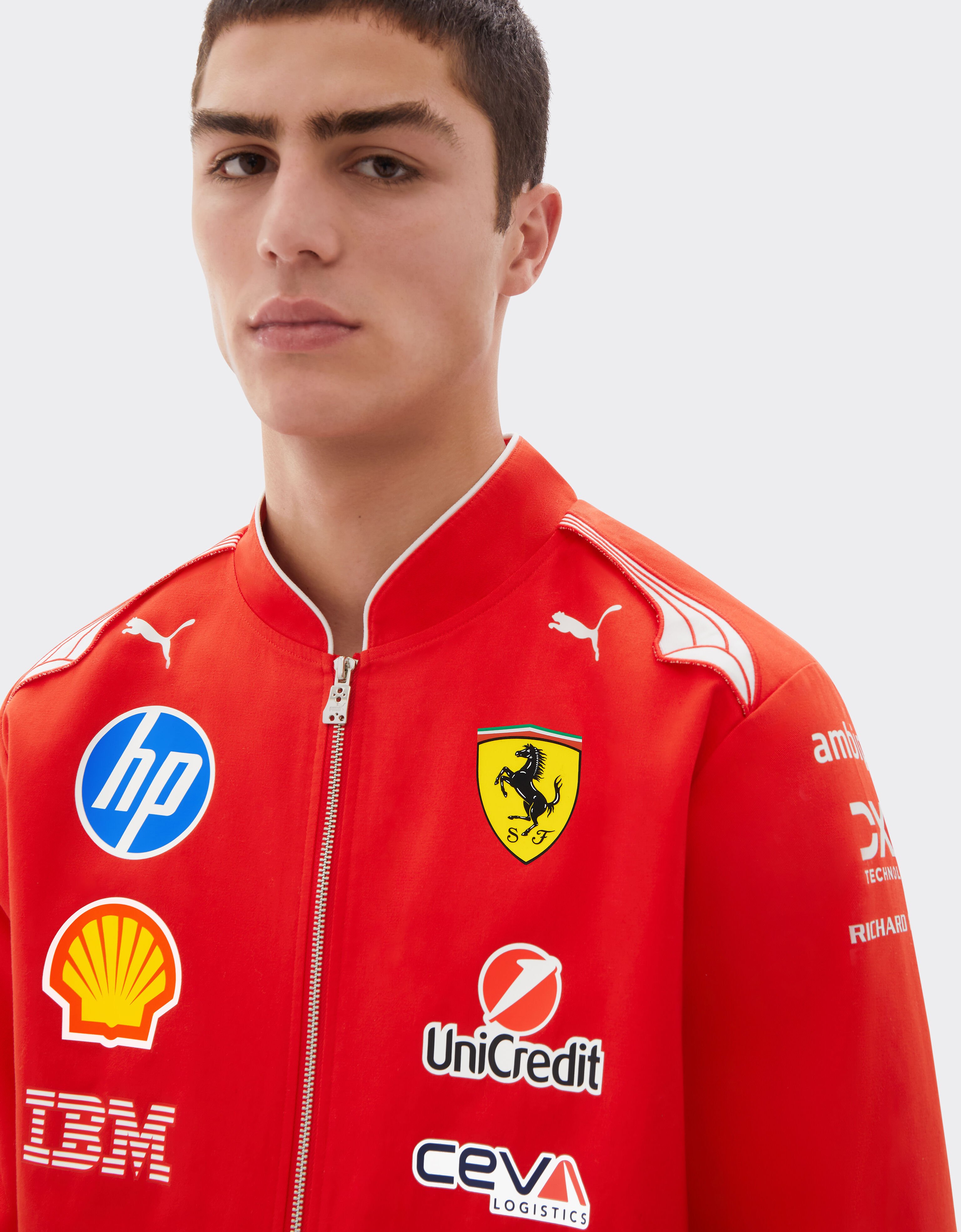 Ferrari Replica Drivers Authentic 2026 Bomber Jacket Puma for Scuderia Ferrari HP Red LA0H1f