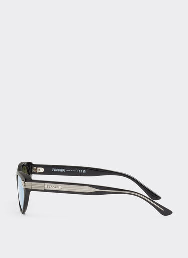 Ferrari Ferrari sunglasses in shiny blackacetate with gray mirrored lenses Black LA0EXf
