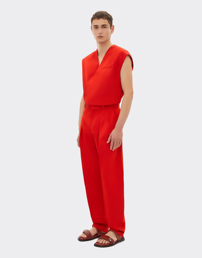 Ferrari Faille moiré waistcoat Rosso Magma 50902f