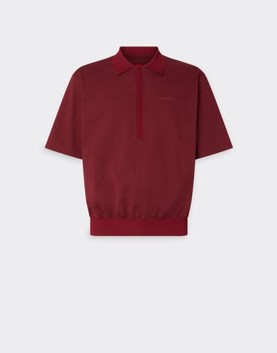 Ferrari Cotton polo shirt with 7X7 check motif Mahogany 22515f