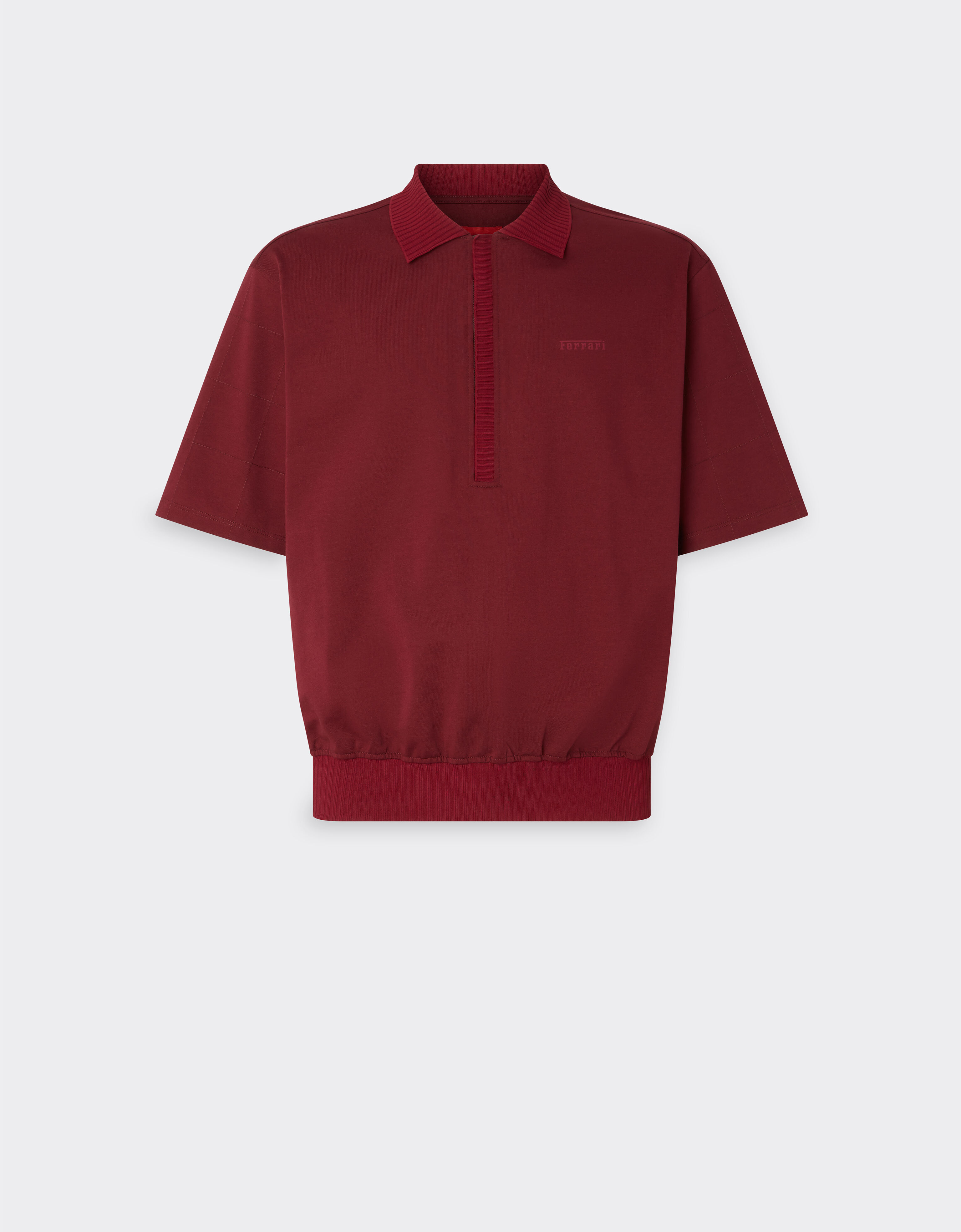 Ferrari Cotton polo shirt with 7X7 check motif Mahogany 22515f