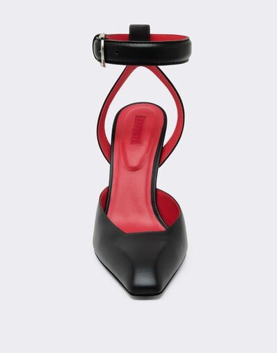 Leather Heeled Sandal Ferrari Leather Heeled Sandal Antracite CSWSA0011XL00003f