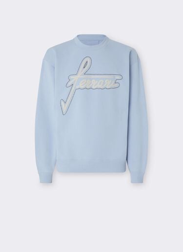 Sudadera de cuello redondo con bordado Ferrari Ferrari Sudadera de cuello redondo con bordado Ferrari Powder Blue CJMSW0036JCO0046f