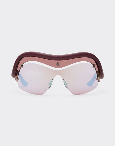 Ferrari Gafas de sol Edición Limitada Ferrari de metal inyectado y piel con cristales rojos y gris claro Rojo oscuro LA0F8f