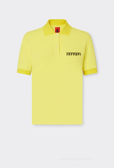 Ferrari Cotton polo shirt with Ferrari silicone logo Rosso Corsa 47817f