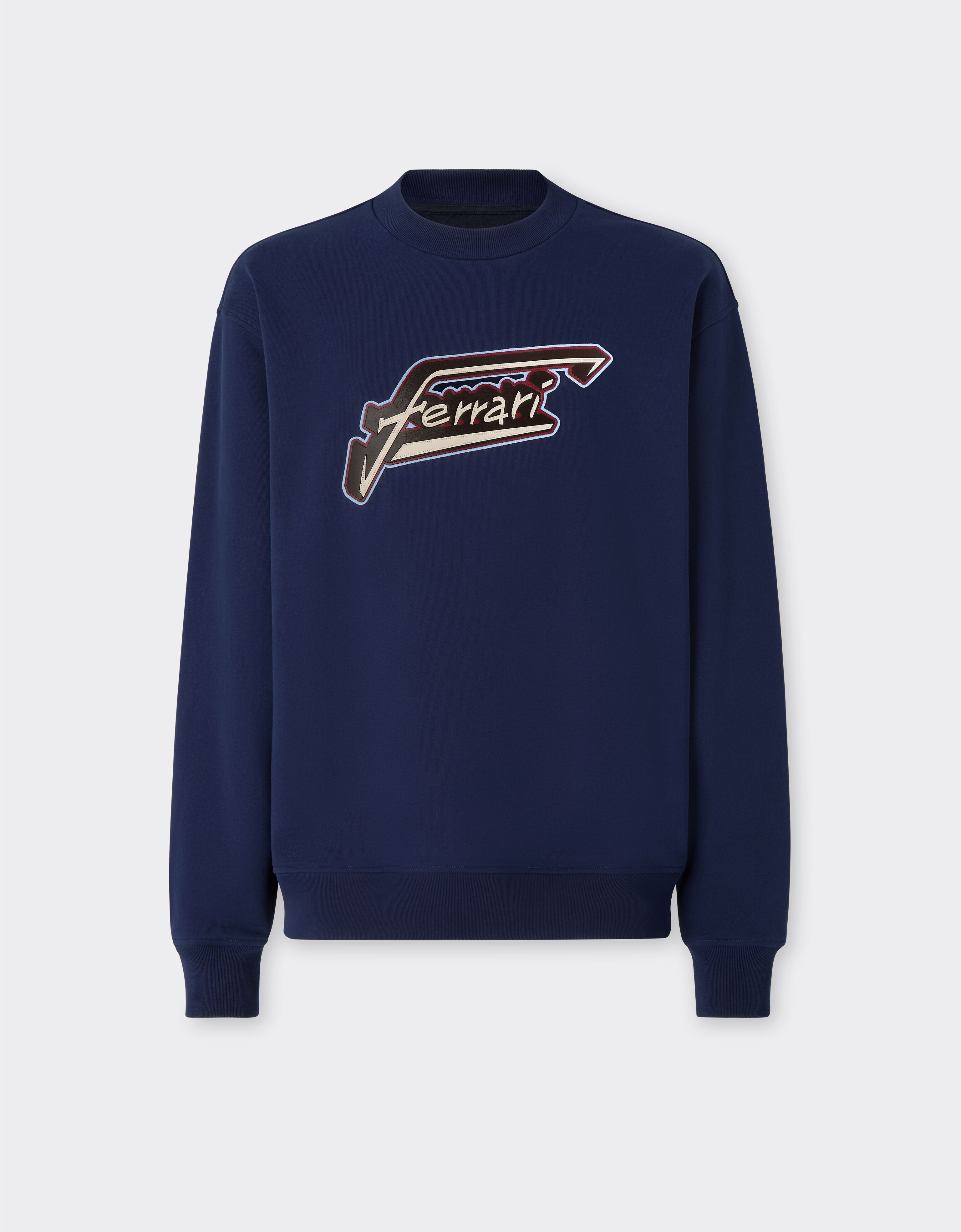Ferrari Cotton sweatshirt with Ferrari patch Ultramarine 50822f