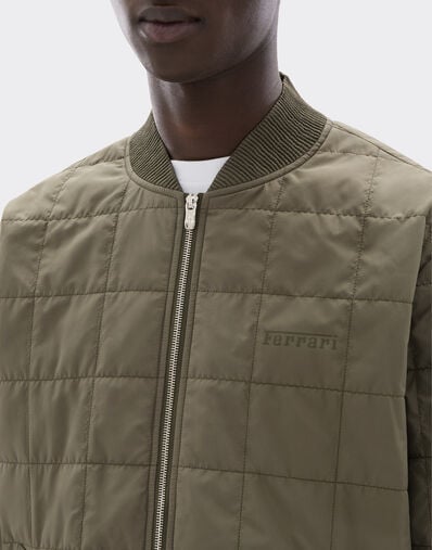 Ferrari Technical Nylon Bomber Jacket with 7x7 Check Verde Cachi CWMOU0037WNY0001f