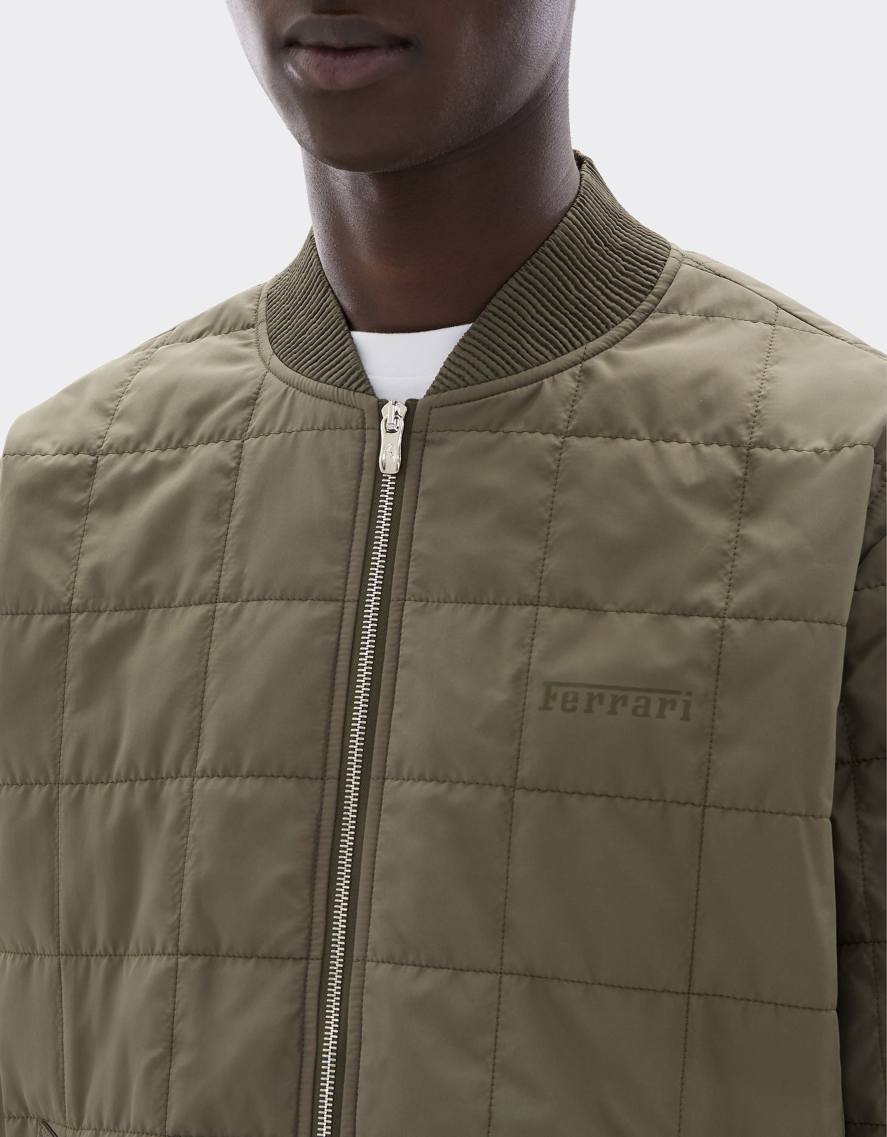 Technical Nylon Bomber Jacket with 7x7 Check Ferrari Technical Nylon Bomber Jacket with 7x7 Check Verde Cachi CWMOU0037WNY0001f
