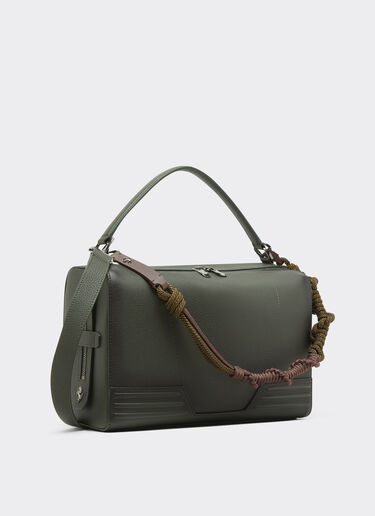 Ferrari Bolso de hombro GT soft Reacondicionado por Ferrari en cuero matizado con scooby Verde militar 49879f