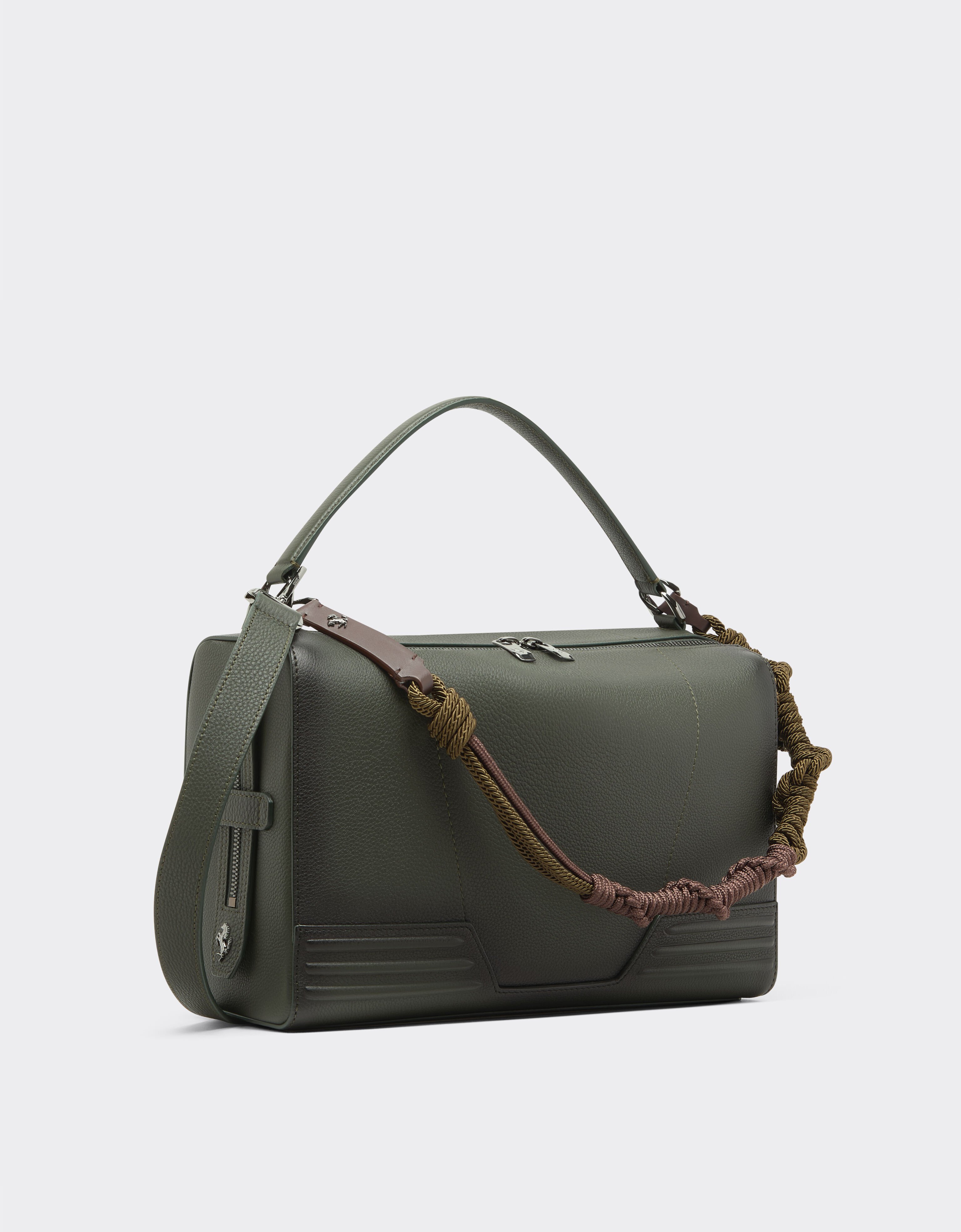 Ferrari Bolso de hombro GT soft Reacondicionado por Ferrari en cuero matizado con scooby Verde militar 49879f