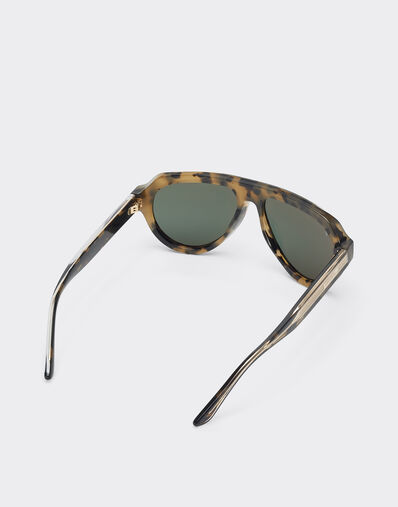 Ferrari Ferrari tortoiseshell brownacetate sunglasses with green gold mirrored lenses Tortoiseshell LA0EUf