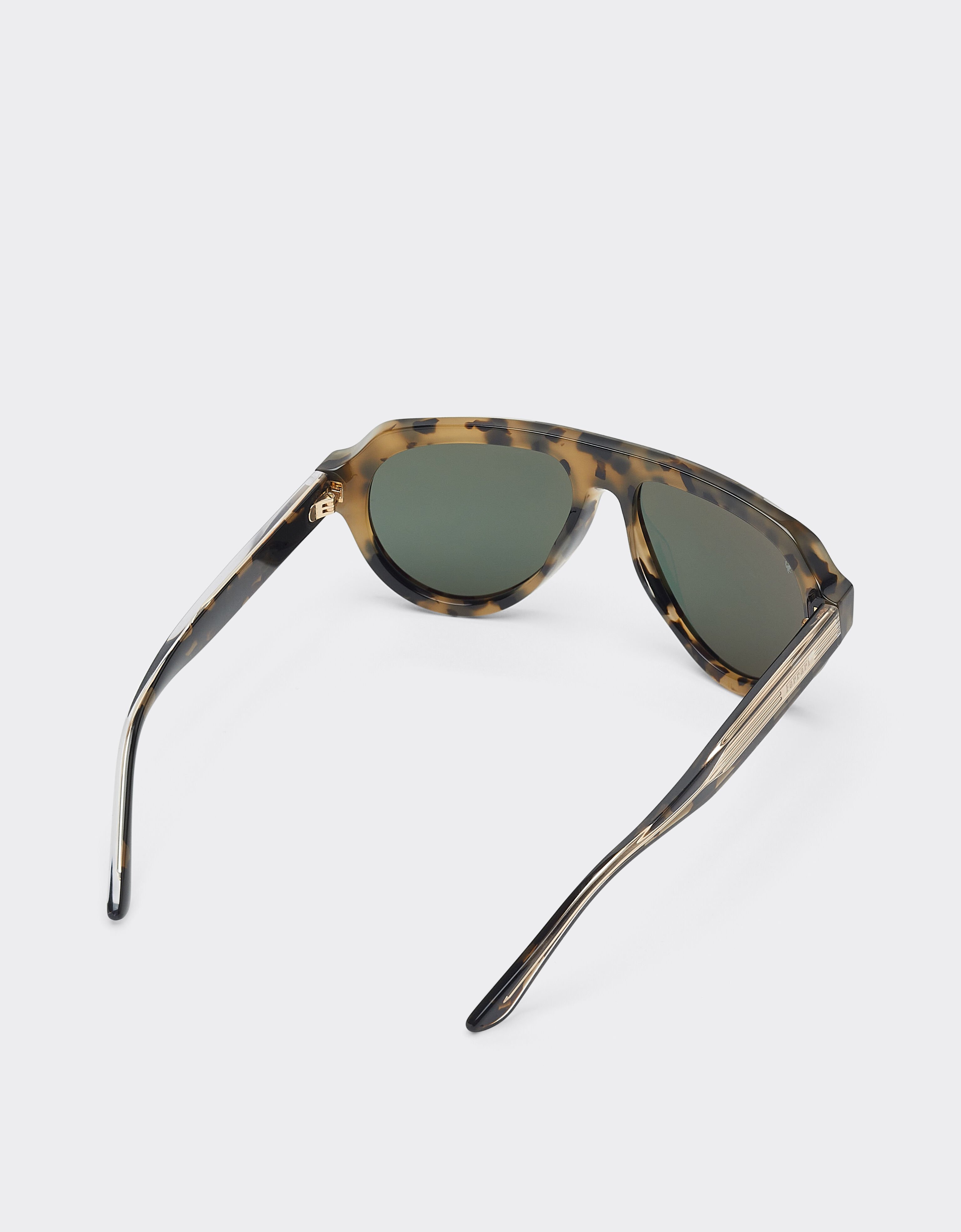 Ferrari Ferrari tortoiseshell brownacetate sunglasses with green gold mirrored lenses Tortoiseshell LA0EUf