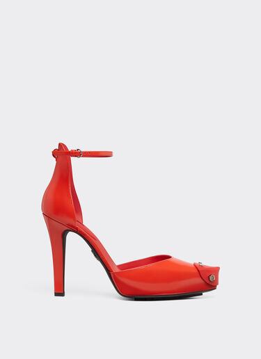 Ferrari Zapato de salón de piel cepillada Rosso Dino 22127f