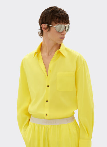 Ferrari Camisa de viscosa brillante Giallo Modena 21874f