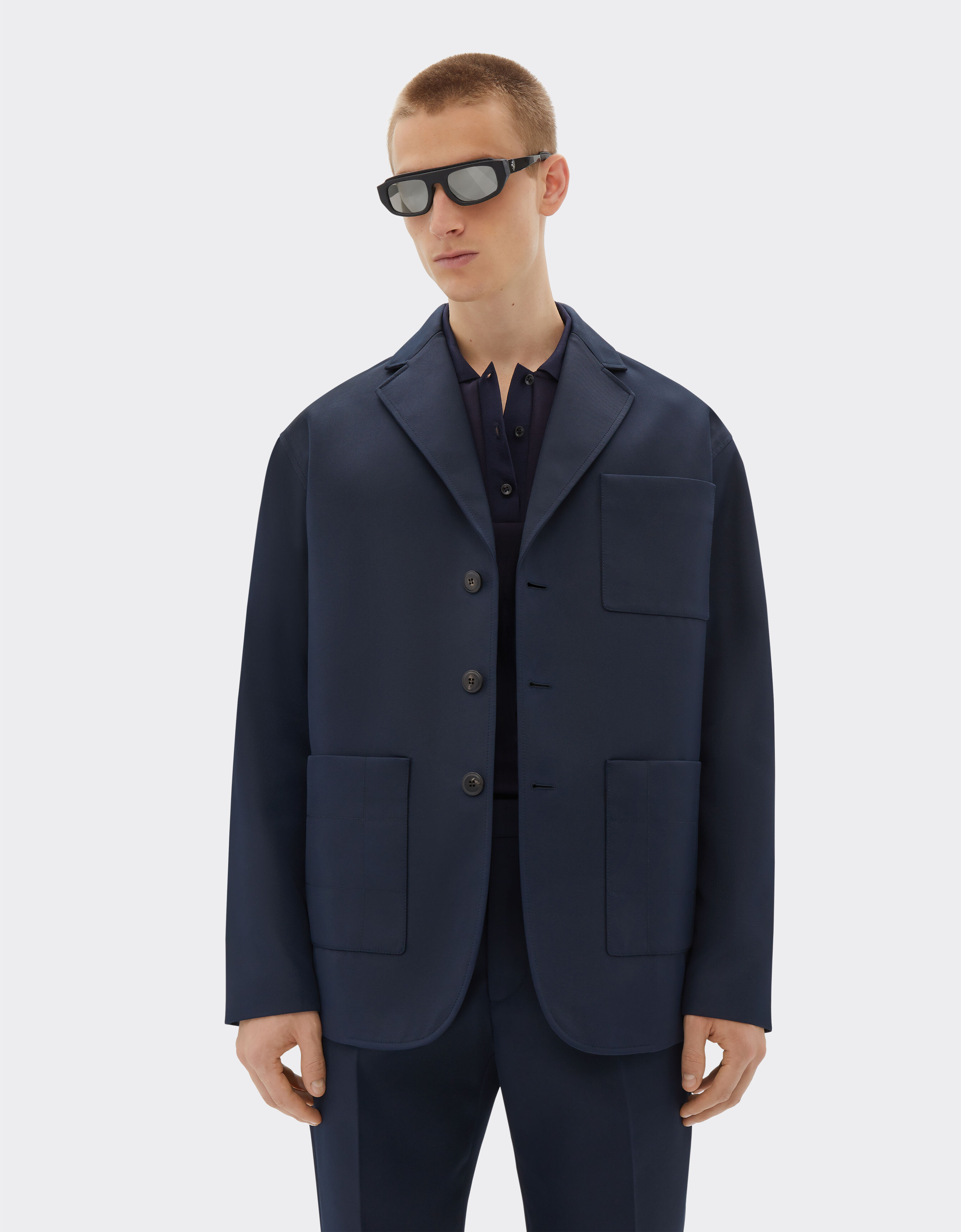 Ferrari Blazer in two-tone double-sided tech fabric Navy 21763f