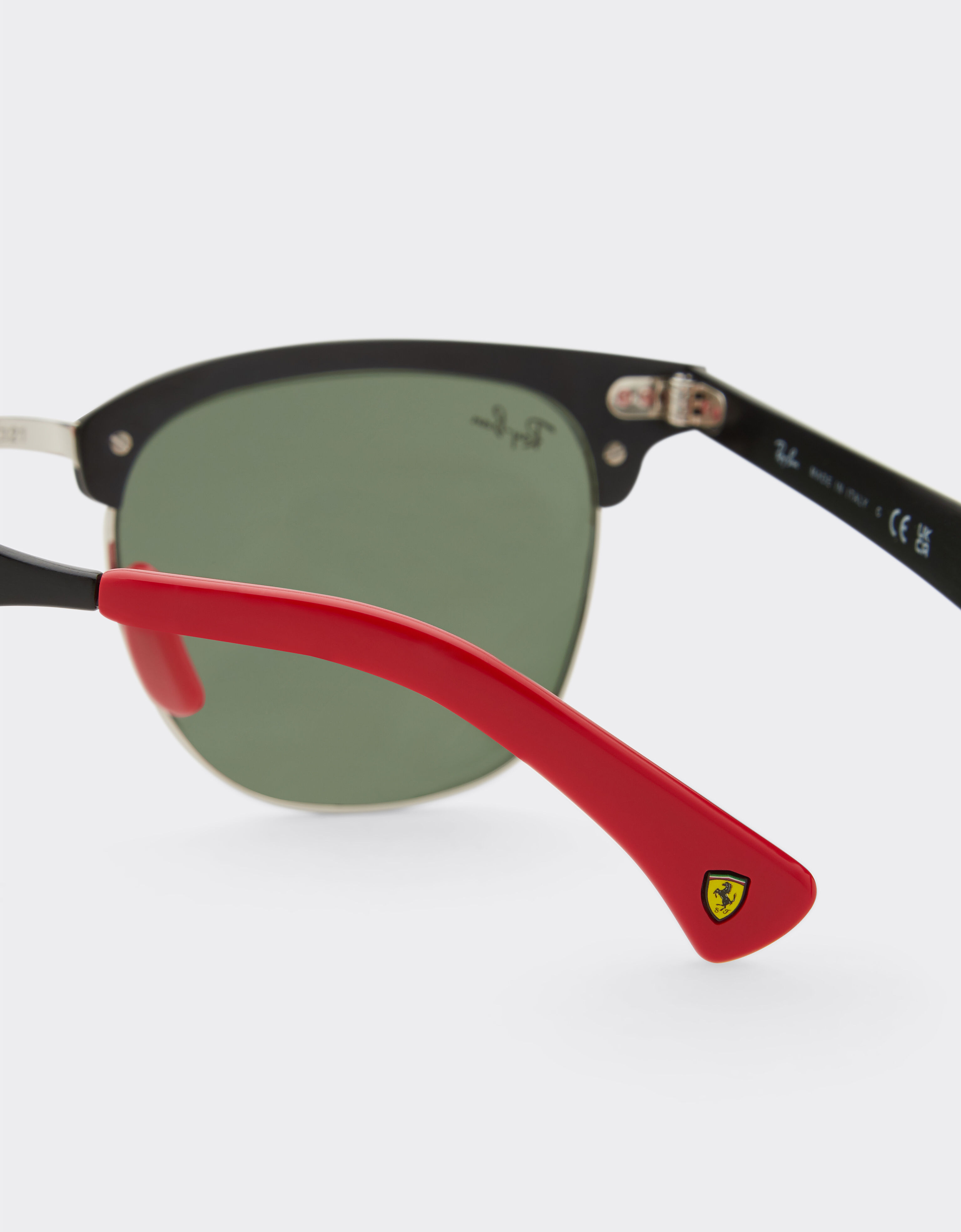 Ferrari Ray-Ban für Scuderia Ferrari RB3807M aus schwarzem Metall mit grünen Gläsern Schwarz F1511f
