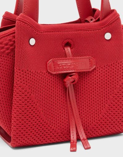 Mini Knit and Leather Tote Bag Ferrari Mini Knit and Leather Tote Bag Rosso Magma CBWTO0019YA00006f