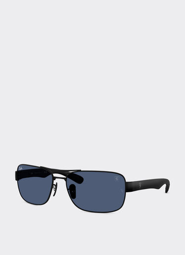 Ferrari Ray-Ban for Scuderia Ferrari RB3763M in matt black metal and plastic with blue lenses Black Matt LA01Gf